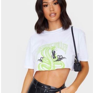 white snake crop top